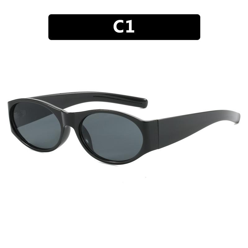 Trendy Y2K Cycling Oval Sunglasses Outdoor Sports Shades Millennium Futuristic Sun Glasses UV Protection Street Eyewear Shades