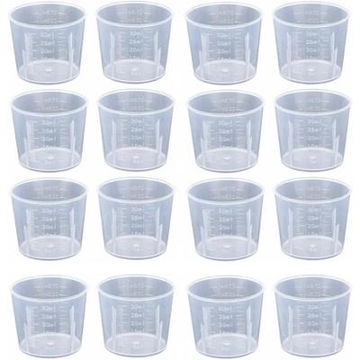Plastic Measuring Cup 10pcs 30ml Graduated Mixing Cup Liquid Container Epoxy Resin Silicone Making Tool Transparent