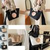 Trendy Canvas Tote Bag For Women Spacious Stylish Commuter Handbag With Dual Straps