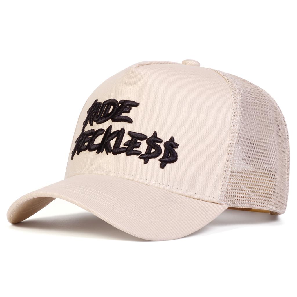 Unisex RUDE RECKLE Letter Embroidery Baseball Net Caps Spring and Summer Outdoor Adjustable Casual Hats Sunscreen Hat