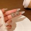 Delicate Square Black Rhinestone Stud Earrings Women's Light Luxury Full Diamond Earrings Korean Version Retro Earrings