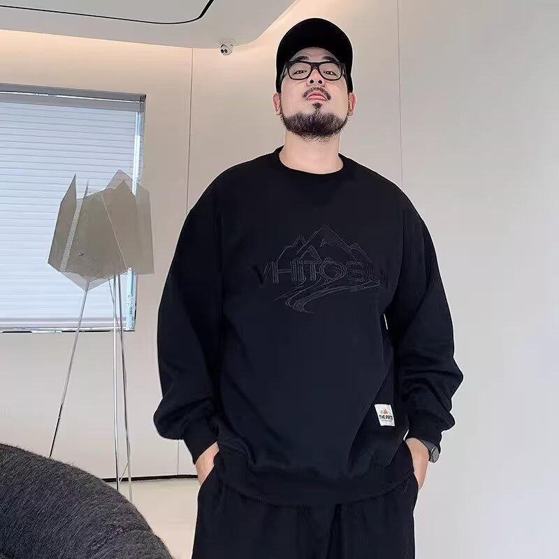Мужская толстовка-худи свободного кроя в японском стиле с вышивкой, Осень 2025 8XL