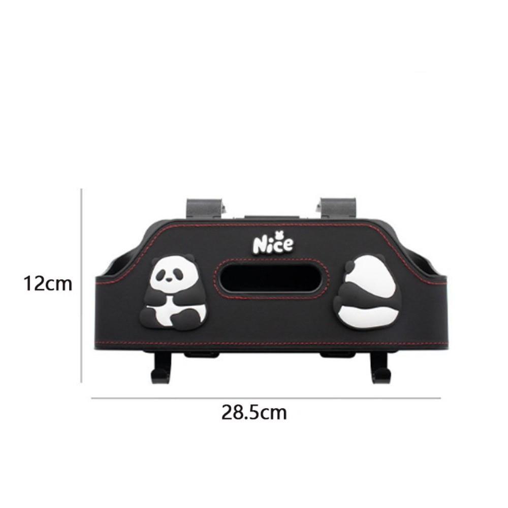 Cartoon Panda Capybara Car Seat Back Storage Box Multifunctional with Hook Tissue Box Convenient Portable Hanging Bag Universal