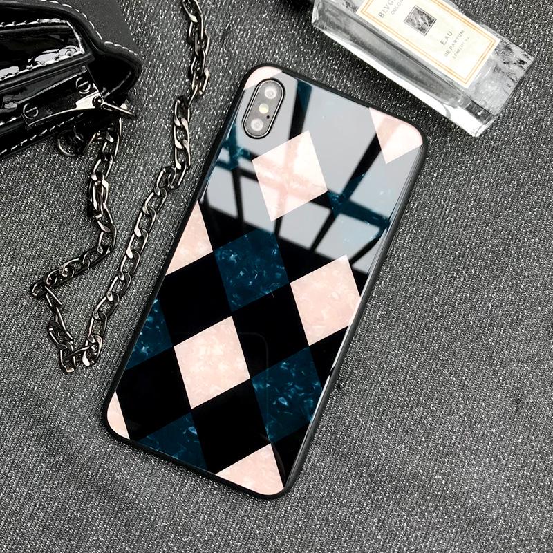 Luxury Shell Pattern Glass Case for iPhone 15, 14 Pro, 8 Plus, XR, 6s - Trendy Design for Women