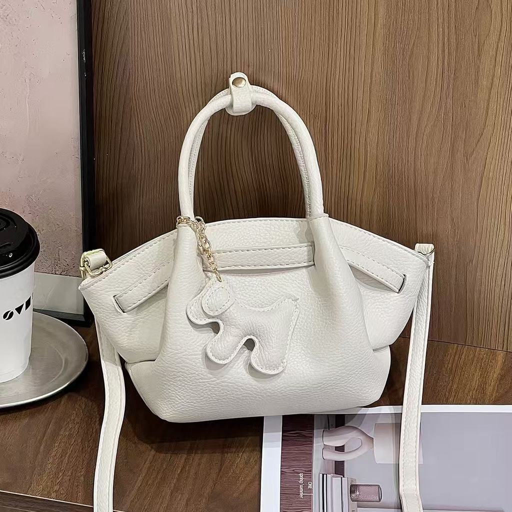 IELGY Ladies Messenger Bag All-Match Simple Solid Color Portable Dumpling Bag Casual