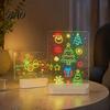 Reusable Acrylic Writing Board LED Drawing for Kids, Rechargeable DIY Light Up Tablet with 7 Color Illuminated Lights Pens, Neon Glow Note Board, Back