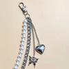 South Korea INS Harajuku Style Personalized Street Shot Jeans Pearl Chain with Butterfly Peach Heart Pendant Men's and Women's Same Waist Chain