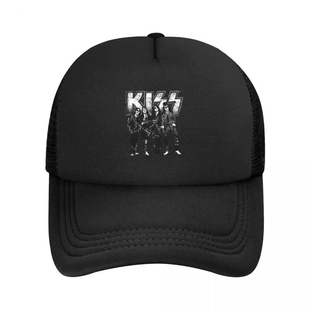 KISS The Band Mesh Baseball Caps Snapback Fashion Baseball Hats Breathable Casual Casquette Outdoor Unisex