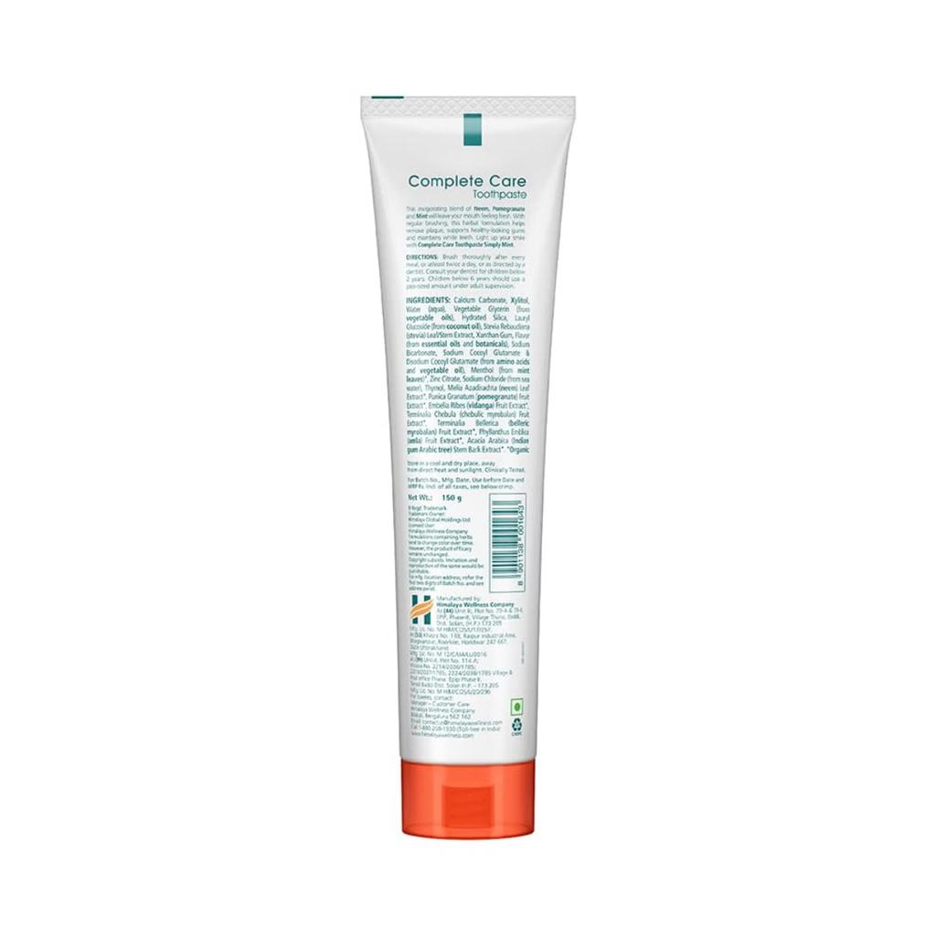 Himalaya Simply Mint Toothpaste 150g - Fluoride Free & SLS Free - Vegan Natural Fresh Breath & Plaque Protection