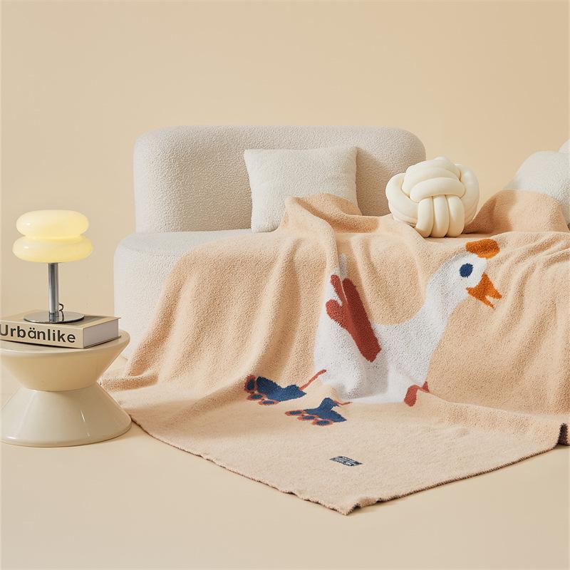 Ruijing Little Goose Knit Blanket - Multi-purpose Decorative Blanket for Office, Nap, and Sofa.