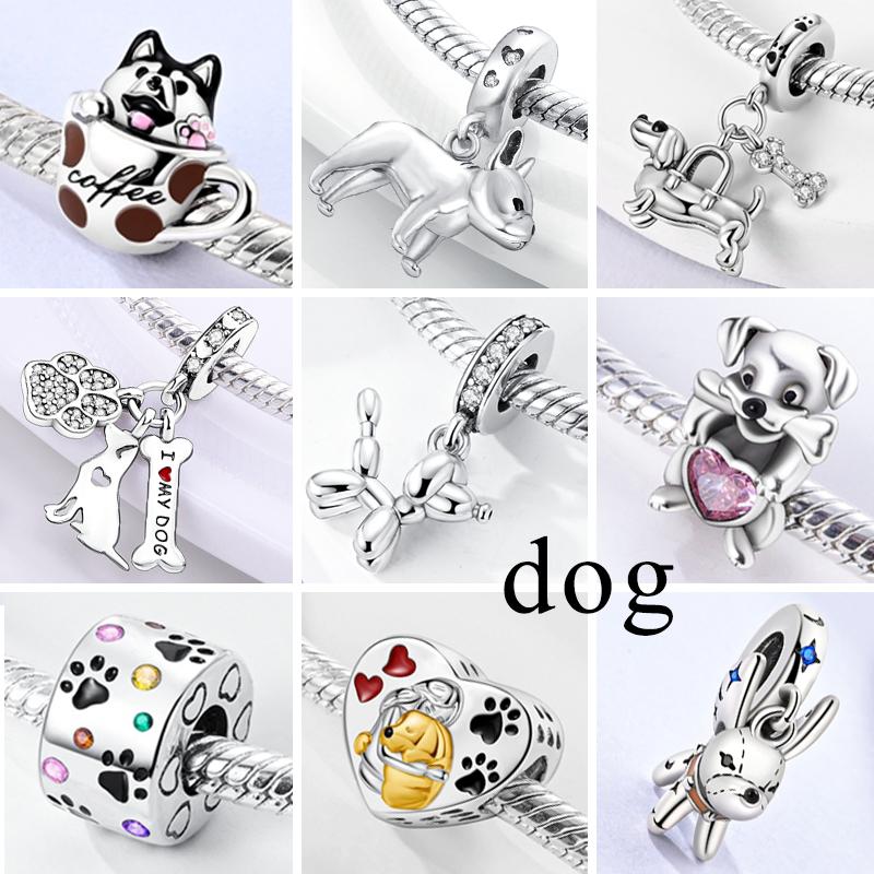 Charms Pendentifs Perles Argent 925 Chien Chat Luciiole Papillon Libellule Charme Pour Femmes Fabrication de Bijoux Accessoires de Mode