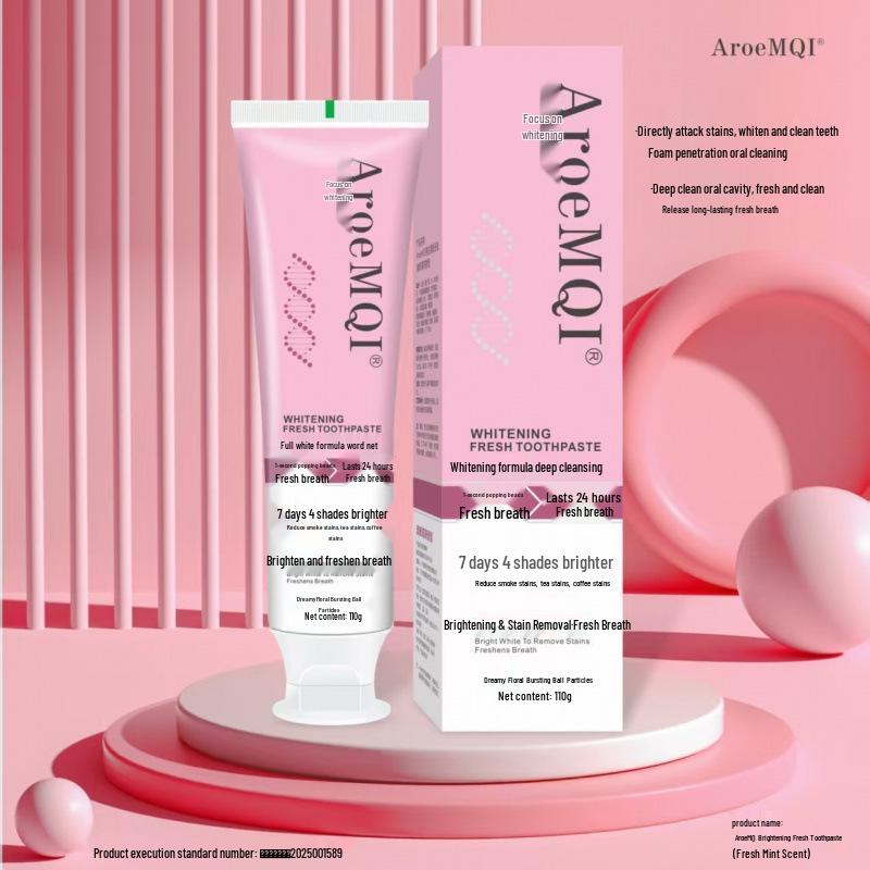 

Color-Changing Whitening Toothpaste with Bursting Beads: Top-Selling Stain Remover for Fresh Breath and Teeth Whitening.