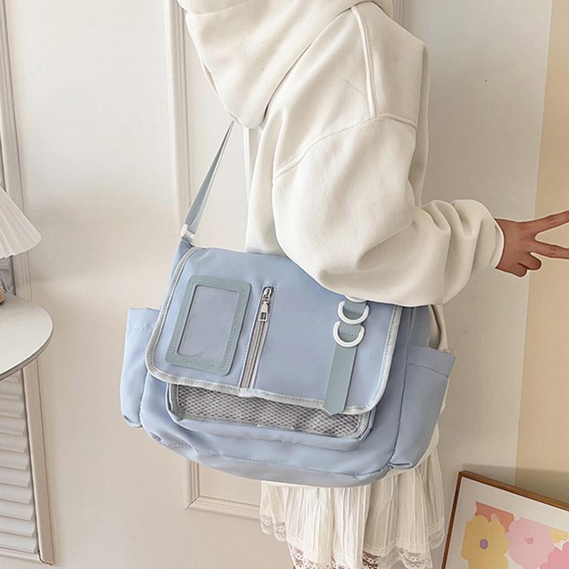 Japanese Anime Ita Bag with Character Pin Display Pocket,Harajuku Otaku Crossbody Shoulder bag,Y2k Girls Student School Tote Bag