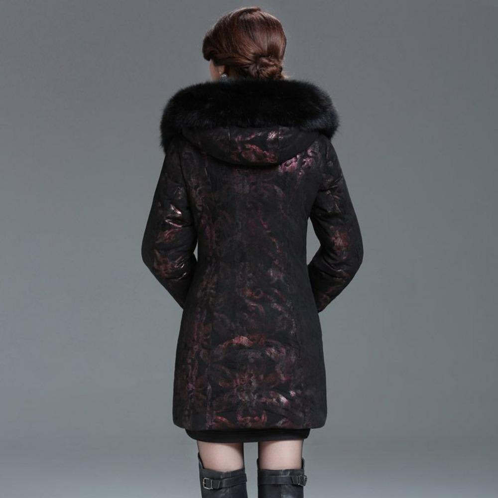 Mom's Embossed Medium and Long Middle-aged and Elderly Down Jackets for Women Fattened and Thickened New Winter Jackets