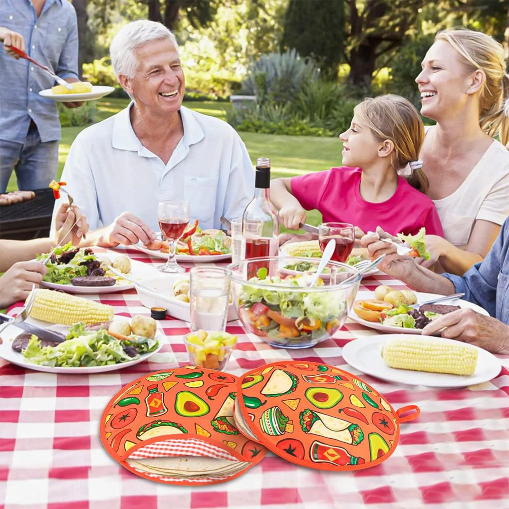 Výrobník tortill 12 palců Izolovaný látkový ohřívač na taco Držák na kukuřičné moučné tortilly Mikrovlnná trouba