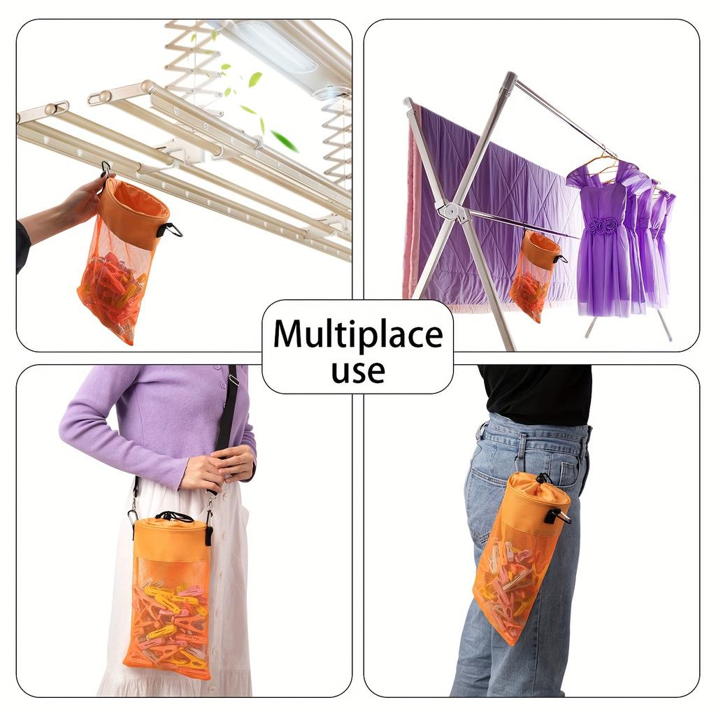 1 st Förvaringspåse för klädnypor, Hängande nätförvaringspåse för klädnypor, Utomhusförvaringspåse för klädnypor, Klädnypahållare med dragsko,