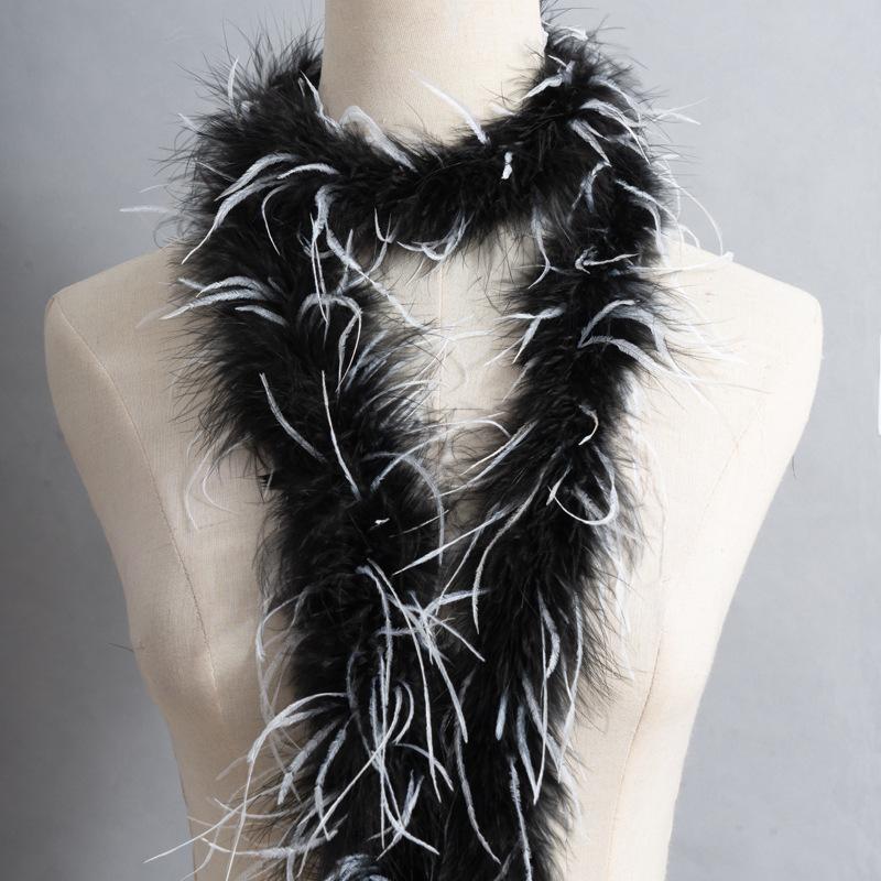 Special Offer White Black Ostrich Feather Top Latin Dance Clothes Pajamas Nightgown Diy Decorative Clothing Accessories
