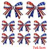 10pcs Wholesale Cartoon Full Embroidered Star Bow Iron On Patches For Clothing Diy American Flag Elements Cartoon Sew Applique 