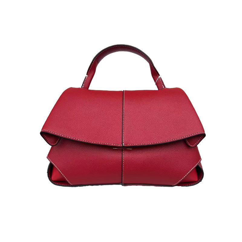Smile Bag, Niche Genuine Leather Women's Bag, High-end Pleated Handbag, Crossbody Bag, Women's Bag