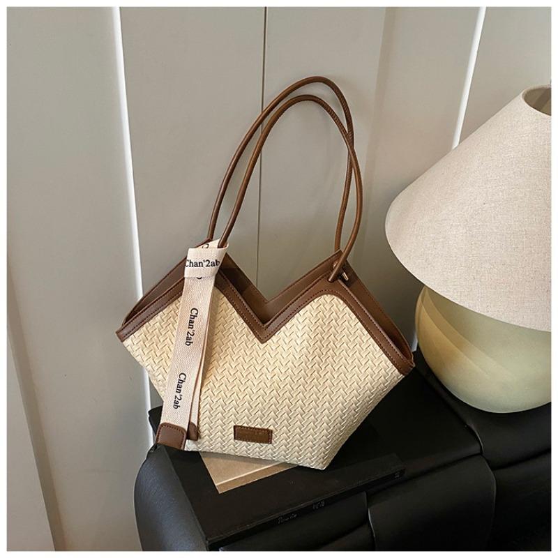 Retro Woven Bag Women's Large-capacity New Autumn and Winter Casual Shoulder Underarm Bag Commuter Tote Bag
