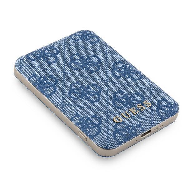 Guess 15W Wireless Powerbankgupb5Fp4Emgb 5000Mah Blue/Blue 4G Leather Metal Logo Magsafe