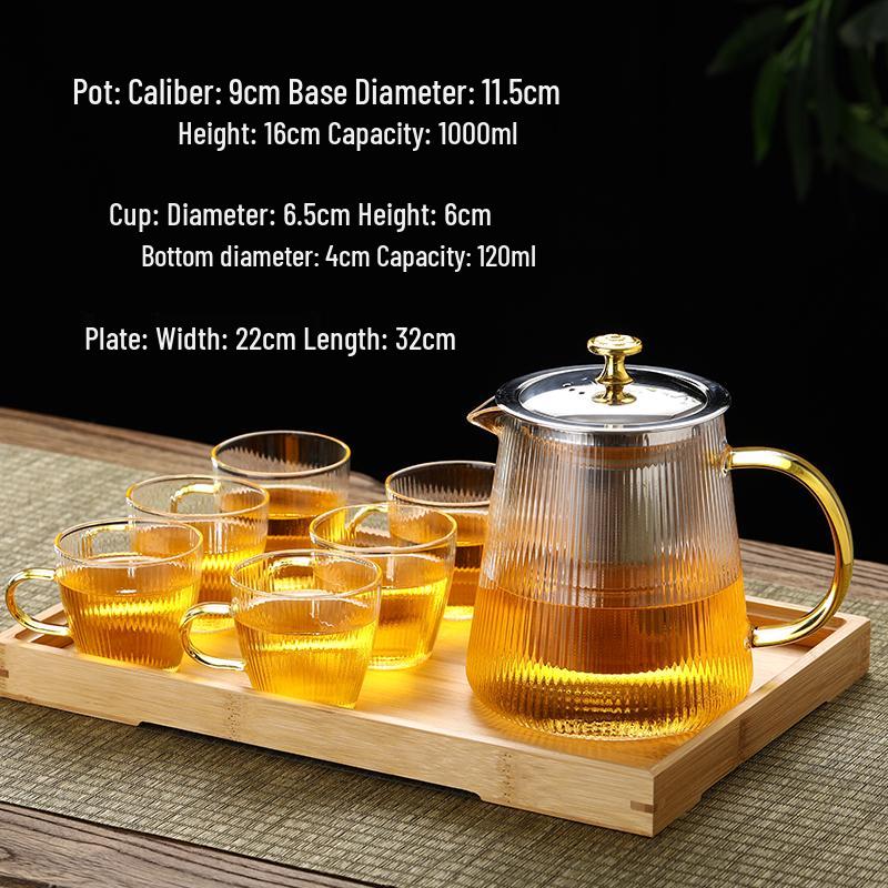 2026 Thickened Glass Teapot with Integrated Infuser – High-Temperature Resistant for Home Brewing