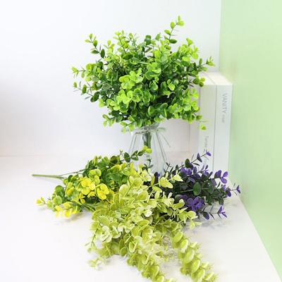 Yeşil Çimen Yaprağı Buketi Ofis Dekorasyonu için Yapay İpek Çiçek Bitki