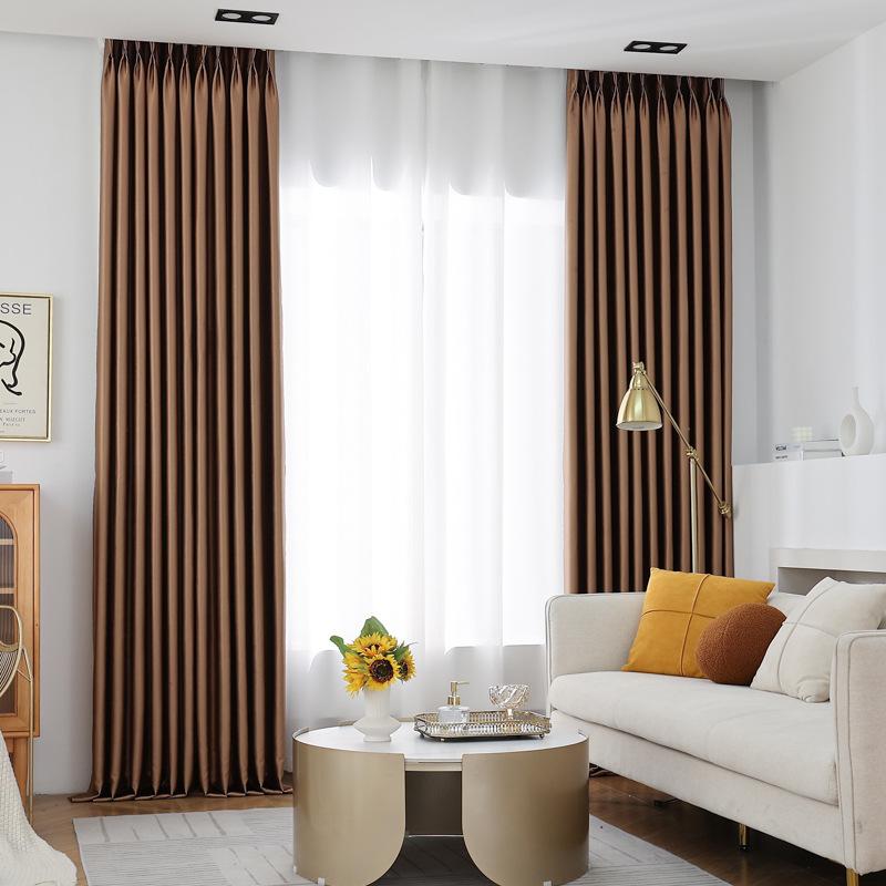 

Спальня в европейском стиле, эркер, шторы с подбором цвета, солнцезащитные, полное затемнение, солнцезащитная ткань, кремовый готовый продукт hook customization (1-3 days delivery)