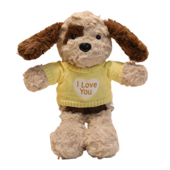 Adoptable Stuffed Dog Plush with Sweater Realistic Teddy Doll Toy with Removable Clothes 30cm Huggable Gifts for Kids