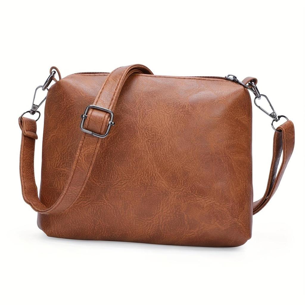 4 In 1 Retro Fashion Handbags Set For Women, Large-capacity Tote Shoulder Bag With Keychain Decor