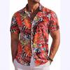 Neues Sommer Herren Atmungsaktives Bequemes Vielseitiges Lässiges Kurzarm Blumenhemd