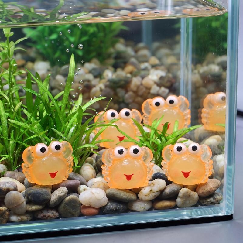 10Pcs Luminous Mini Crab Resin Figurine, Marine Scene Decor For Moss Micro Landscape, Creative Desktop & Car Ornaments