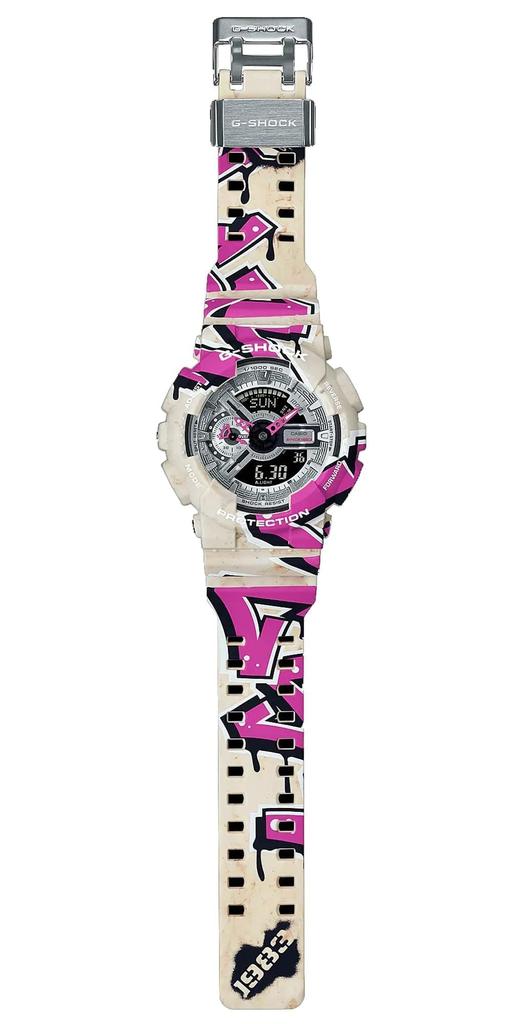 CASIO G-SHOCK 110 Series Street Spirit GA-110SS-1A Men's Watch, Beige Silver Pink Multicolor