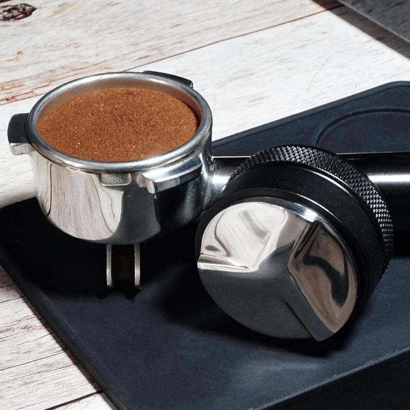 53mm Coffee Powder Machine Coffee Tool Espresso Tamper Coffee Powder Distributor Coffee Tamper Mat Gift for Coffee Lover