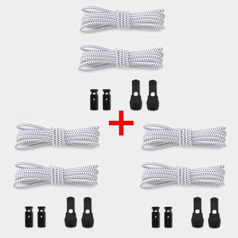 New 1Pair/3Pair Round Elastic Shoelace Unisex Quick-Release Shoelaces No-Tie Laces for Sneakers and Boots Shoe Laces