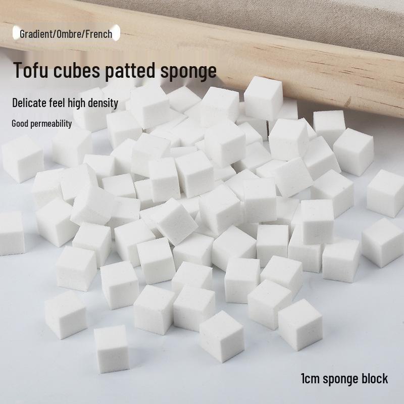 Mini Tofu Gradient Blending Sponge & Brush Set for Blush and Nail Art