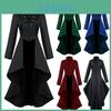 Elegant Dame Vintage Middelalderlig Smoking Gotisk Frakke Perfekt Til Cosplay Kostume