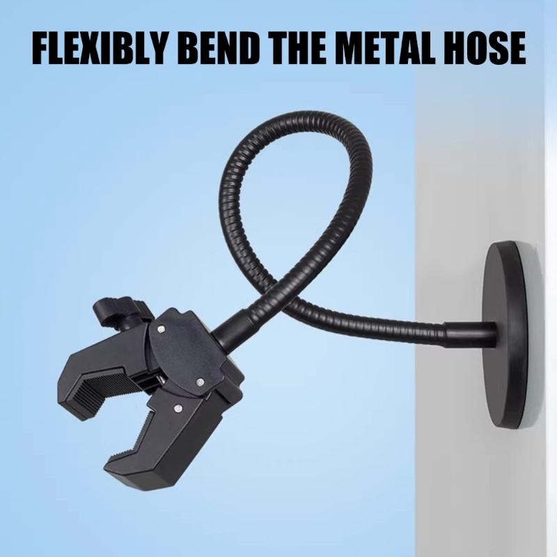 Magnetic Base Microphone Stand With Flexible Gooseneck And Heavy Duty Clamp For Studio Recording And Photography