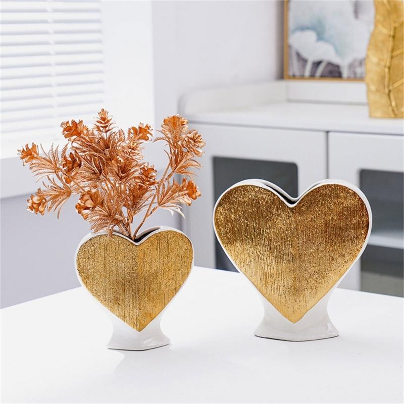 Flower Vase Heart Shaped Flower Pots Unique Decorative Vase for Home Wedding Valentines Day Gift Desktop Living Room