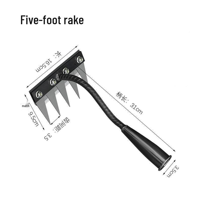 Steel Weeding Hoe and Rake: Versatile Tool for Digging, Soil Loosening, and Planting Vegetables or Flowers.