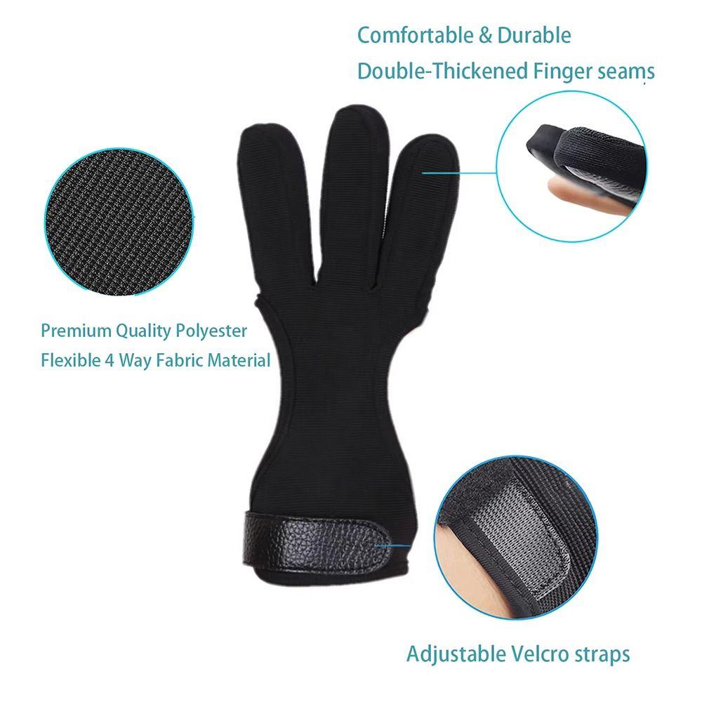 Leather Fingertip Three-Finger Gloves Breathable Shooting Hand Guard  Teenagers Use