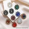 Retro Alloy Glass Brooch - Elegant Women's Shawl and Coat Pin Jewelry