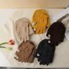 Knitted hat and glove combination set, versatile and fashionable woolen hat, autumn and winter warm pullover hat