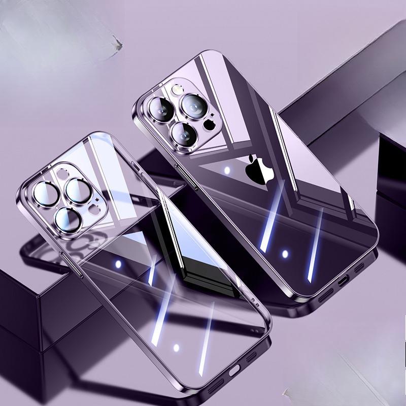 Applicable To Apple 16 Mobile Phone Case 15 Transparent Ultra-thin IPhone 14 Pro Protective Case 13P Lens Film Dustproof