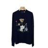 Men's Little Bear Embroidery Cotton Sweater - Autumn/Winter Collection