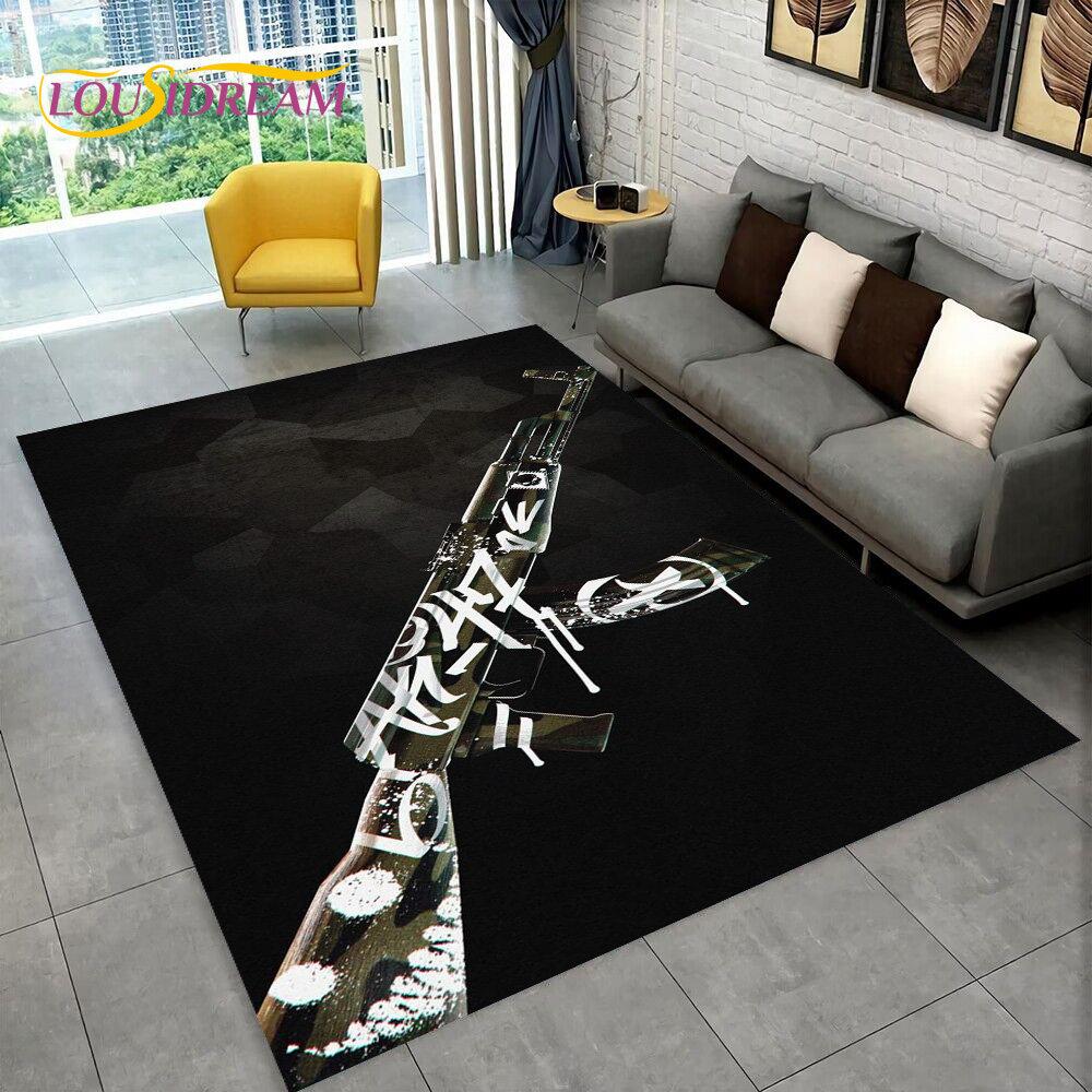 CS,USP,AK,M4,AWP,Rifle Pistol Cartridge Gun Area Rug,Carpet for Home Living Room Bedroom Sofa Doormat Decor,Non-slip Floor Mat