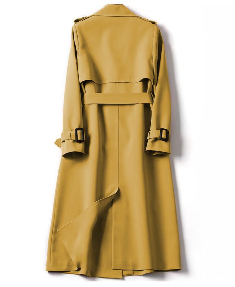 Women's Mid-Length Korean-Style Trench Coat, Plus Size & Petite, Trendy British Over-the-Knee Outerwear