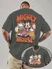 2025 Disney Halloween Mickey Mouse and Ghost Pattern Men's T-Shirt Pumpkin and Bat Design Ghost 100% Pure Cotton Printed T-shirt