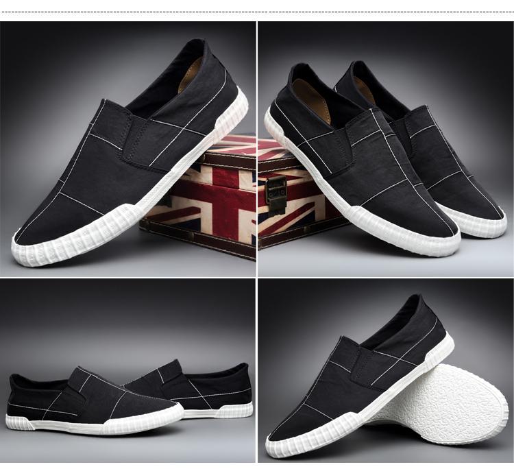 Nya skor för män Mode Loafers Vår Sommar Ventilerande Tyg Söm Casual Skor Trendiga Coola Slip-on Platta Skor