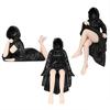 3D Mysterious Halloween Statue Gothic Black Robe Queen Figure Bookshelf Sculpture Spooky Sitting Statues Desktop Ornaments Gifts
